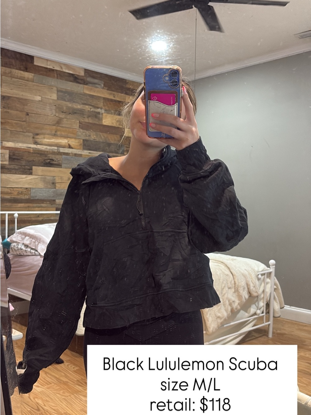 lululemon athletica Black Half-Zip Scuba Jacket